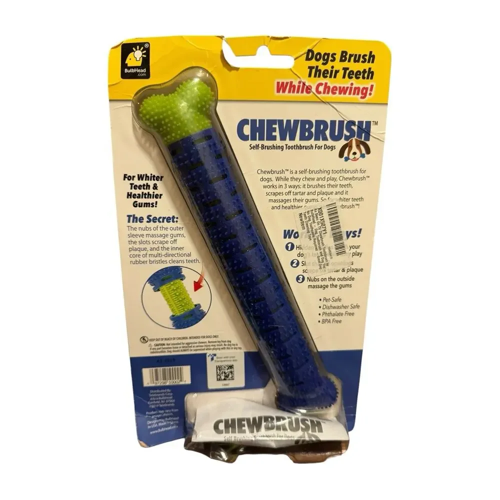 Chew Brush Blue Dog Self Brushing Toothbrush 1 Pk